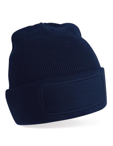 Patch-Beanie mit viereckigem Patch - verschiedene Farben - Gr. Onesize